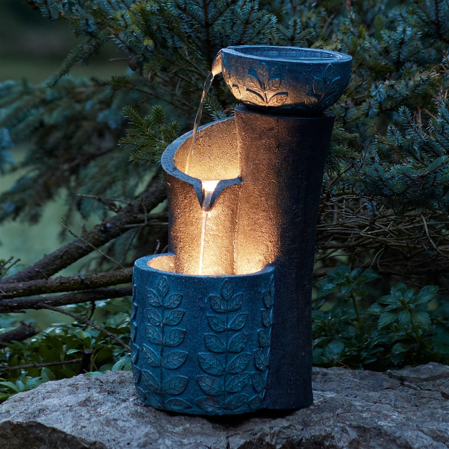 Cascading Leaf Bowl Fountain