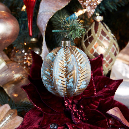 Rustic Glass Ornament Set Of 12