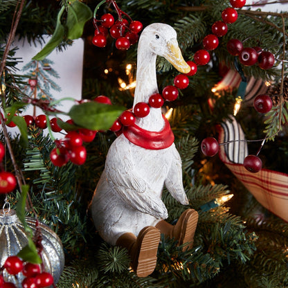 Christmas Goose Figurines Set Of 2