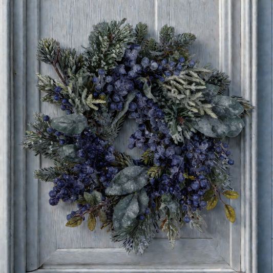 Frosted Blueberry Pine Wreath 18"D