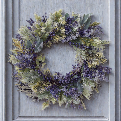 Frosted Blueberry Pine Wreath 24"D