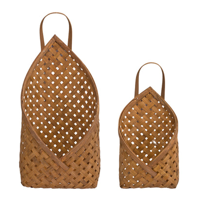 Bamboo Wall Baskets Set Of 2