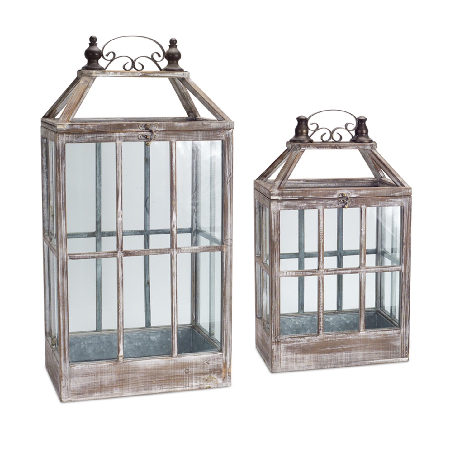 Large Wooden Lantern With Classic Touch Set of 2