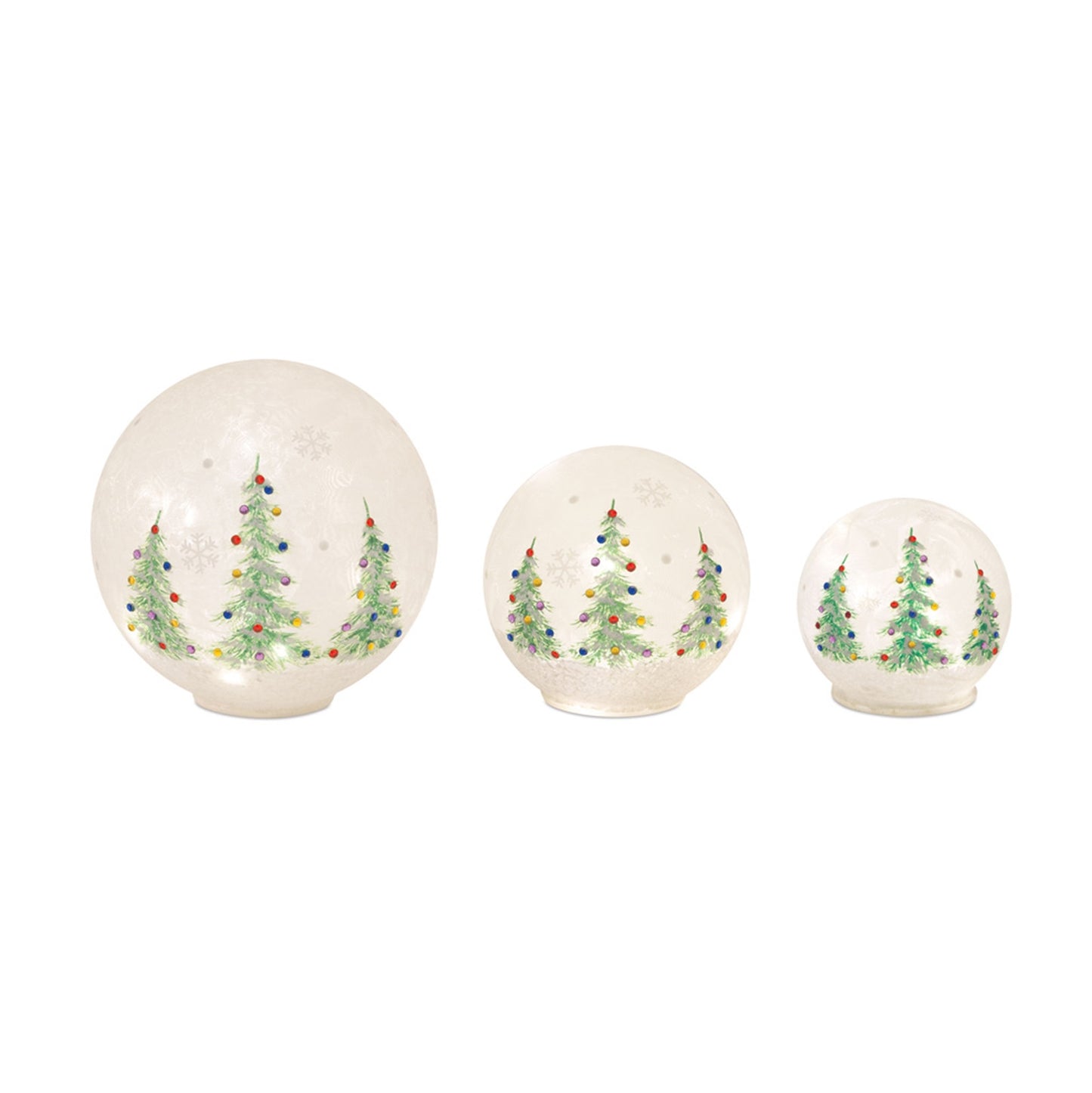 LED Christmas Tree Globes With Timer Set Of 3