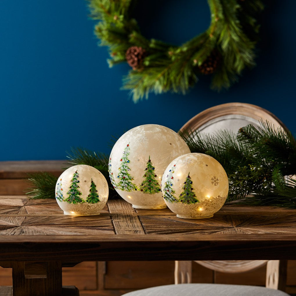 LED Christmas Tree Globes With Timer Set Of 3