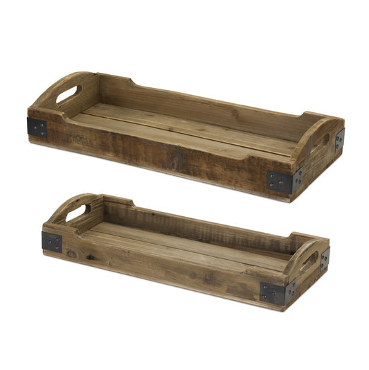 Wooden Tray Set Of Two