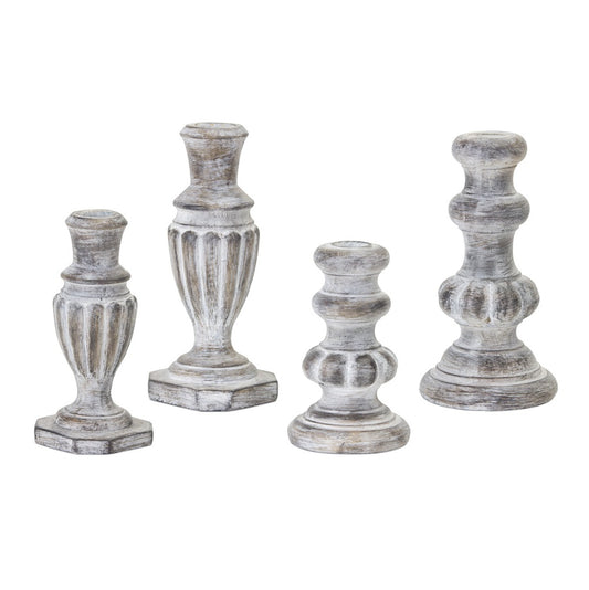 Rustic Candle Holder Set Of Four 5.75", 6.5", 7.5", 7.5"