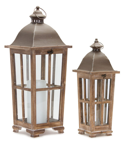 Wooden Lantern Set