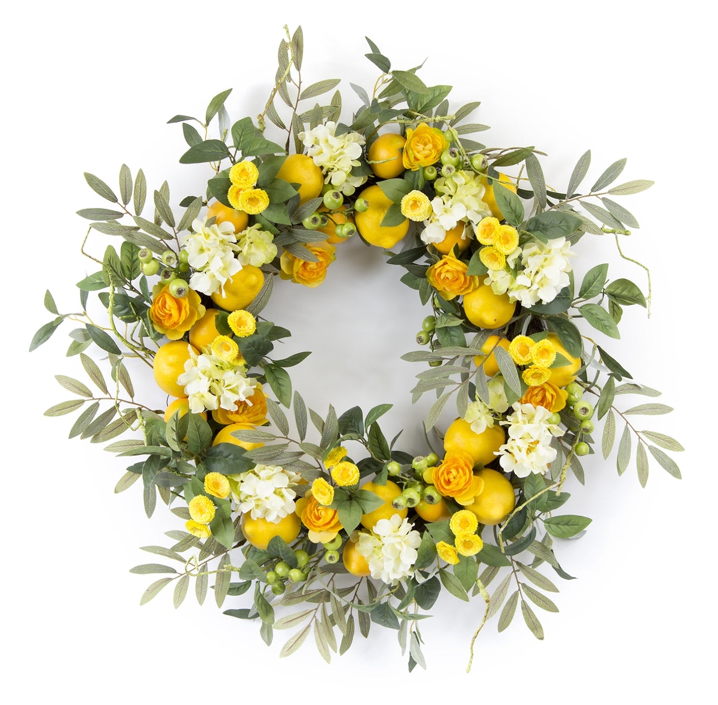 Lemon And Floral Wreath 28"
