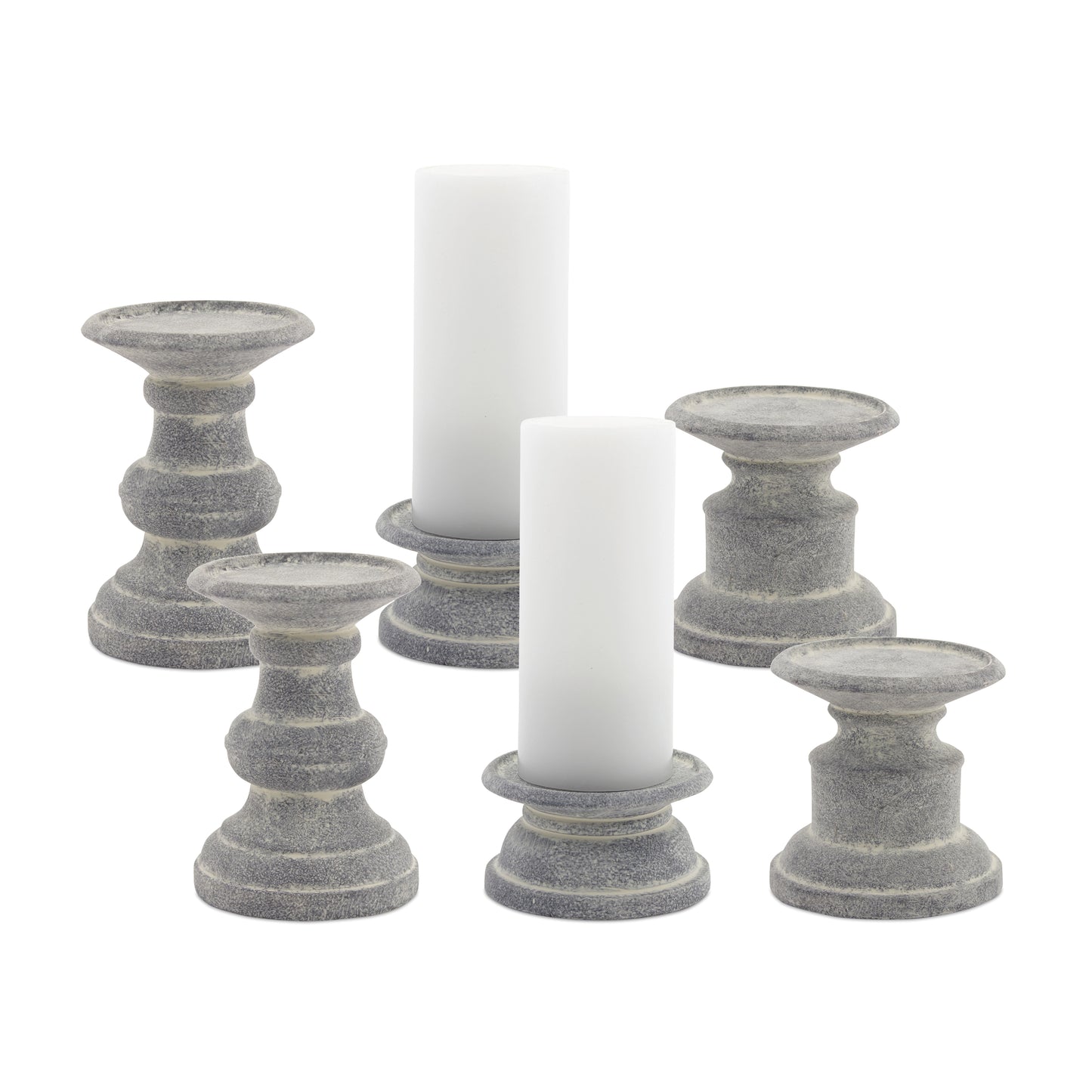 Candle Holder Set of Six 3.5"H, 6.25"H, 8.5"H