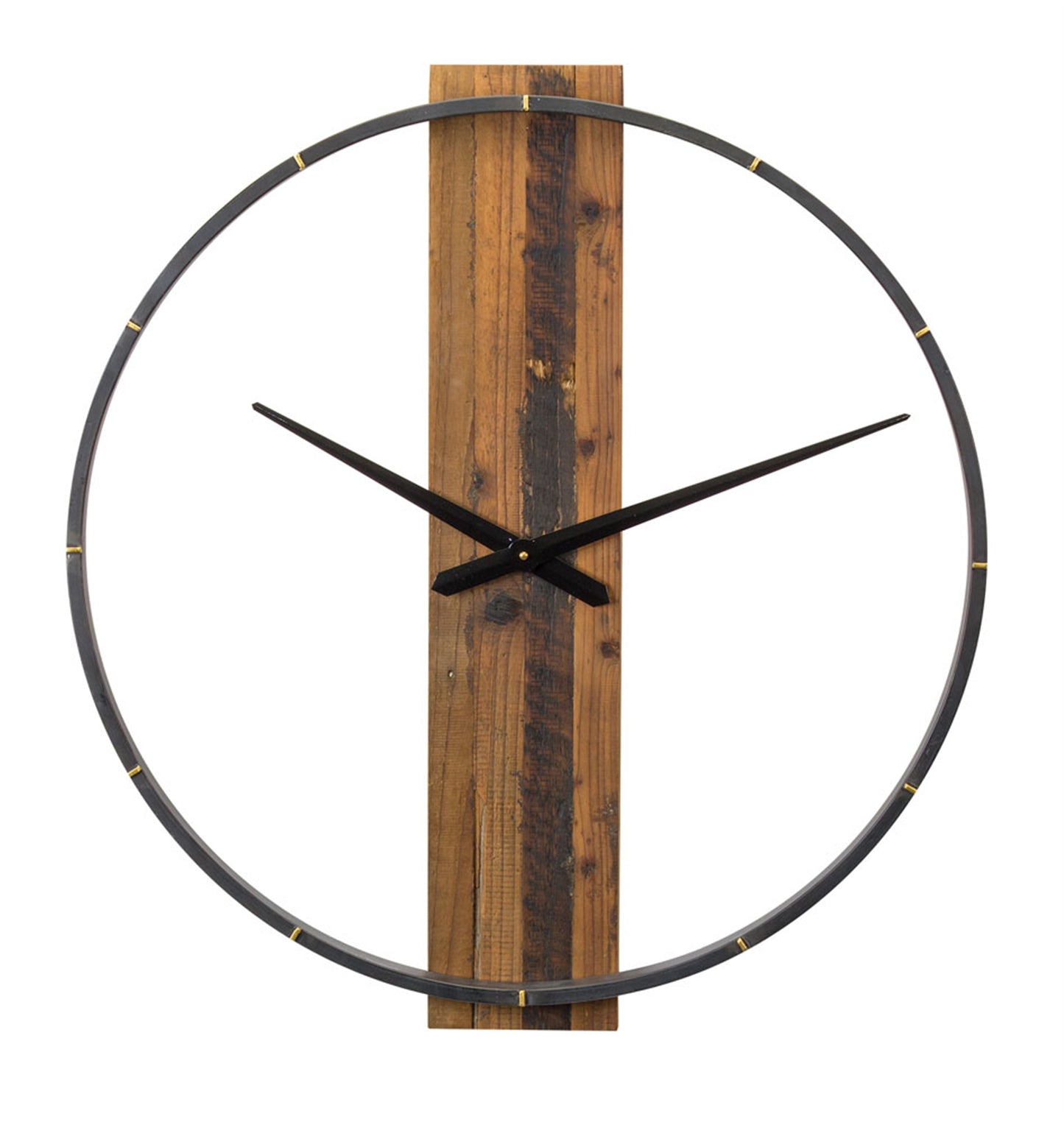 Wood And Iron Wall Clock 27.5"