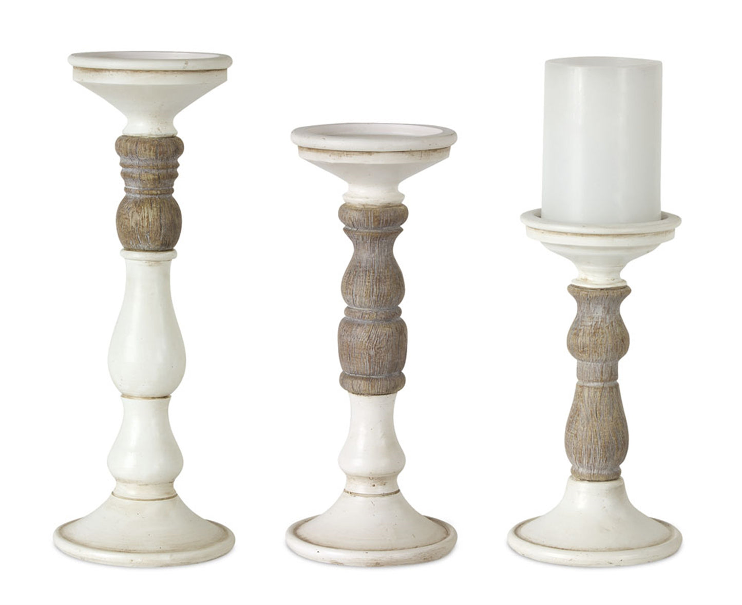 Set Of Three Candle Holders 8.5", 10.5", 12.5"