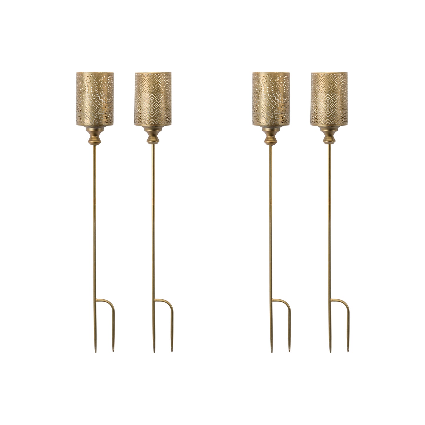 Candle Holder Garden Stakes Gold