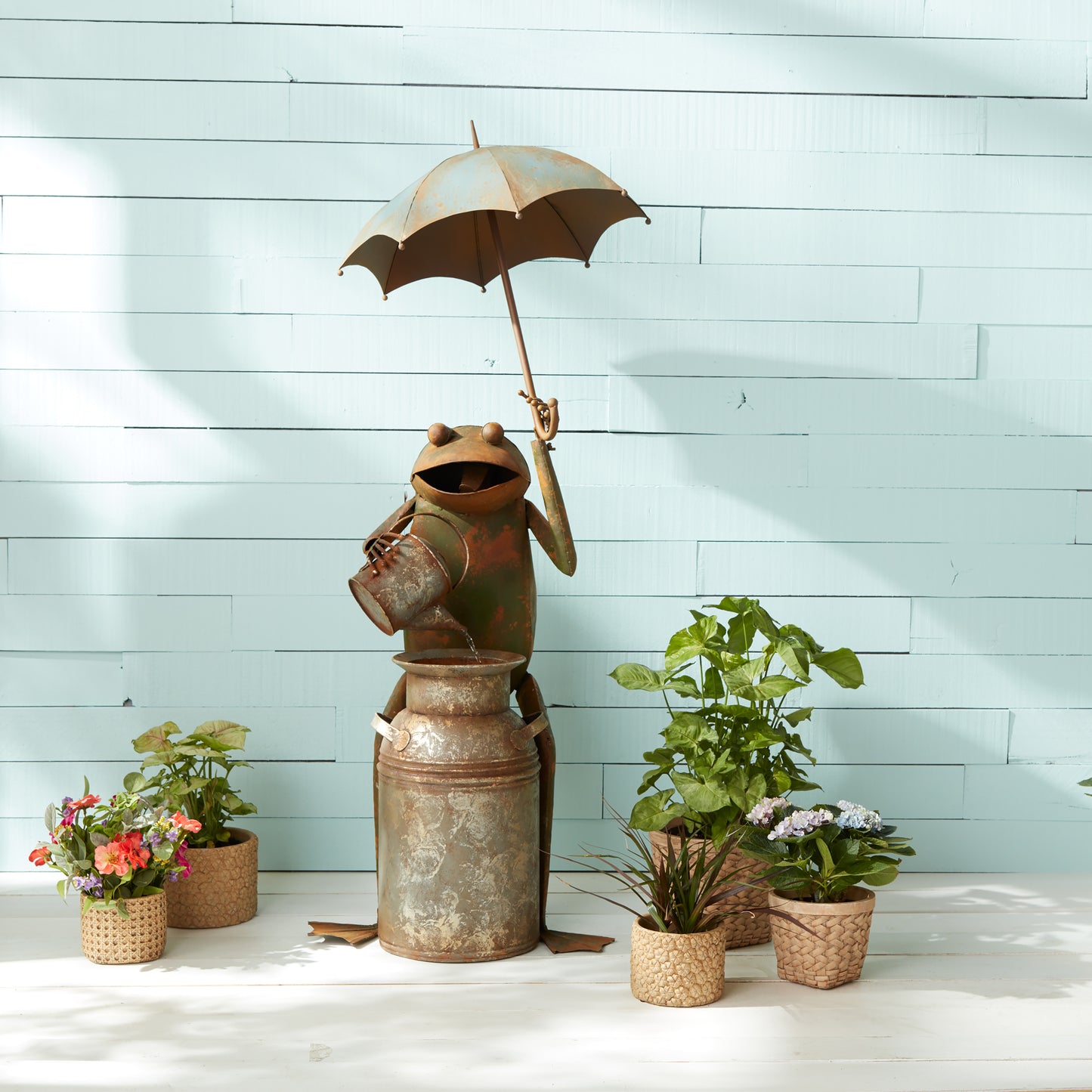 Frog With Umbrella Fountain