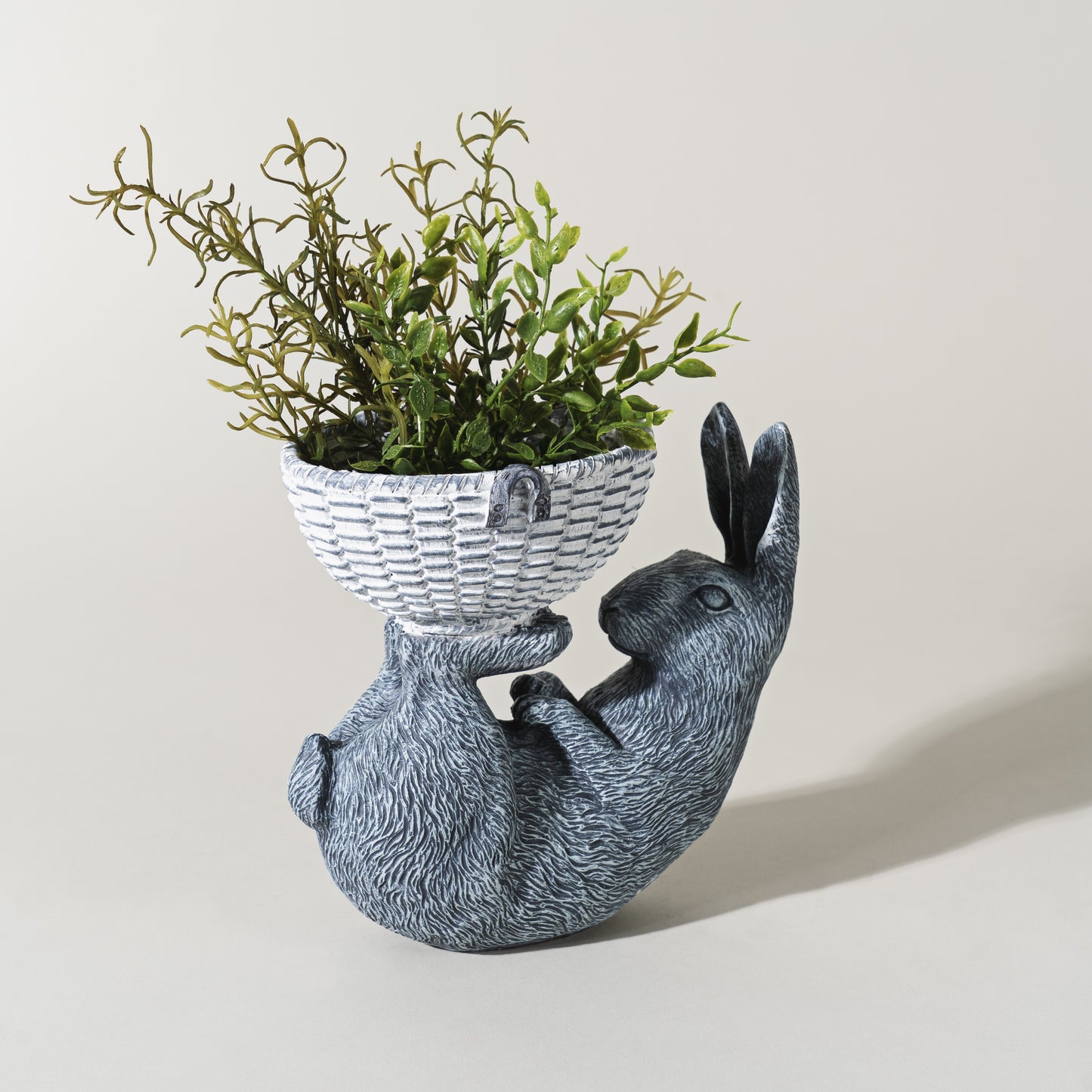 Rabbit With Basket Figurine