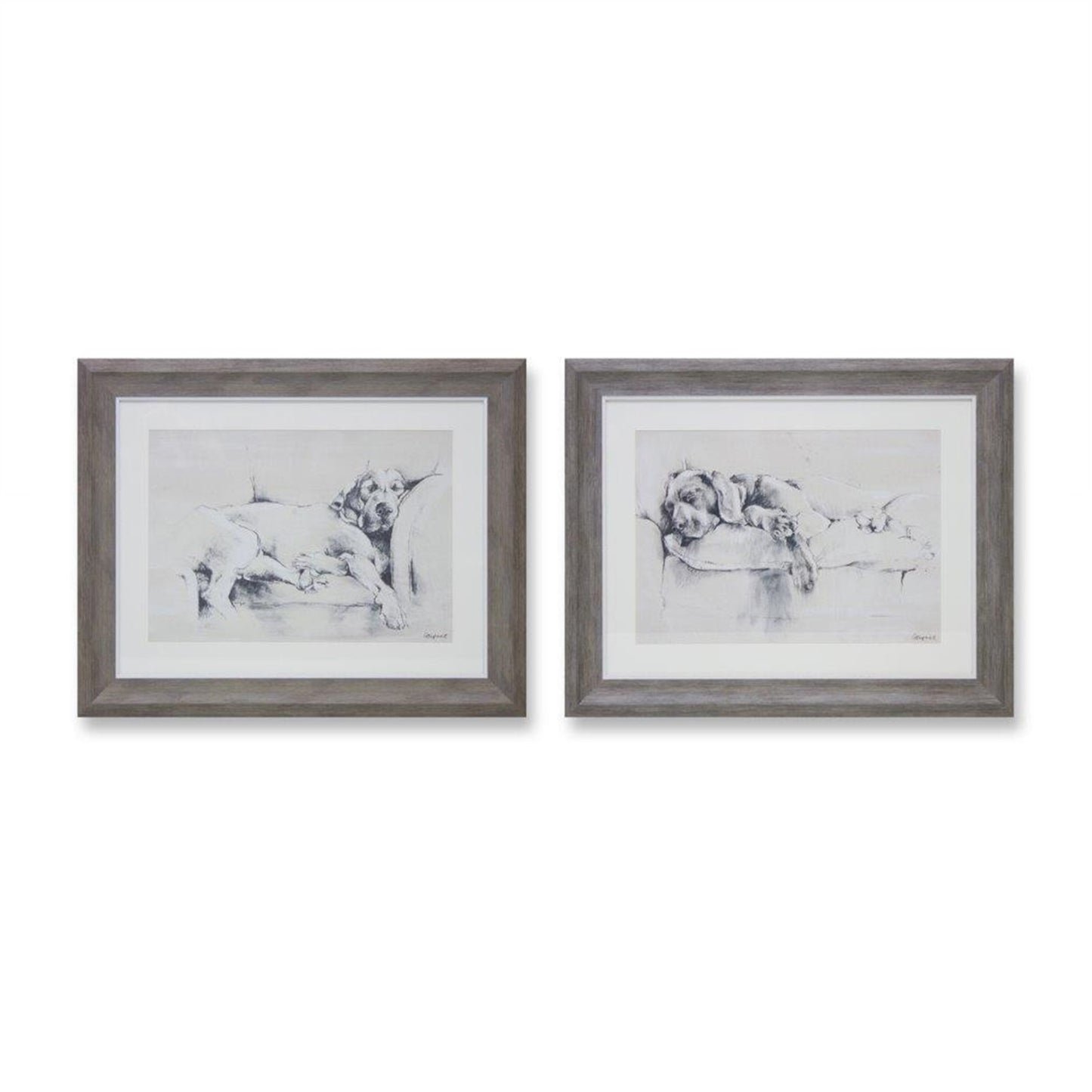 Framed Dog Print Set of 2