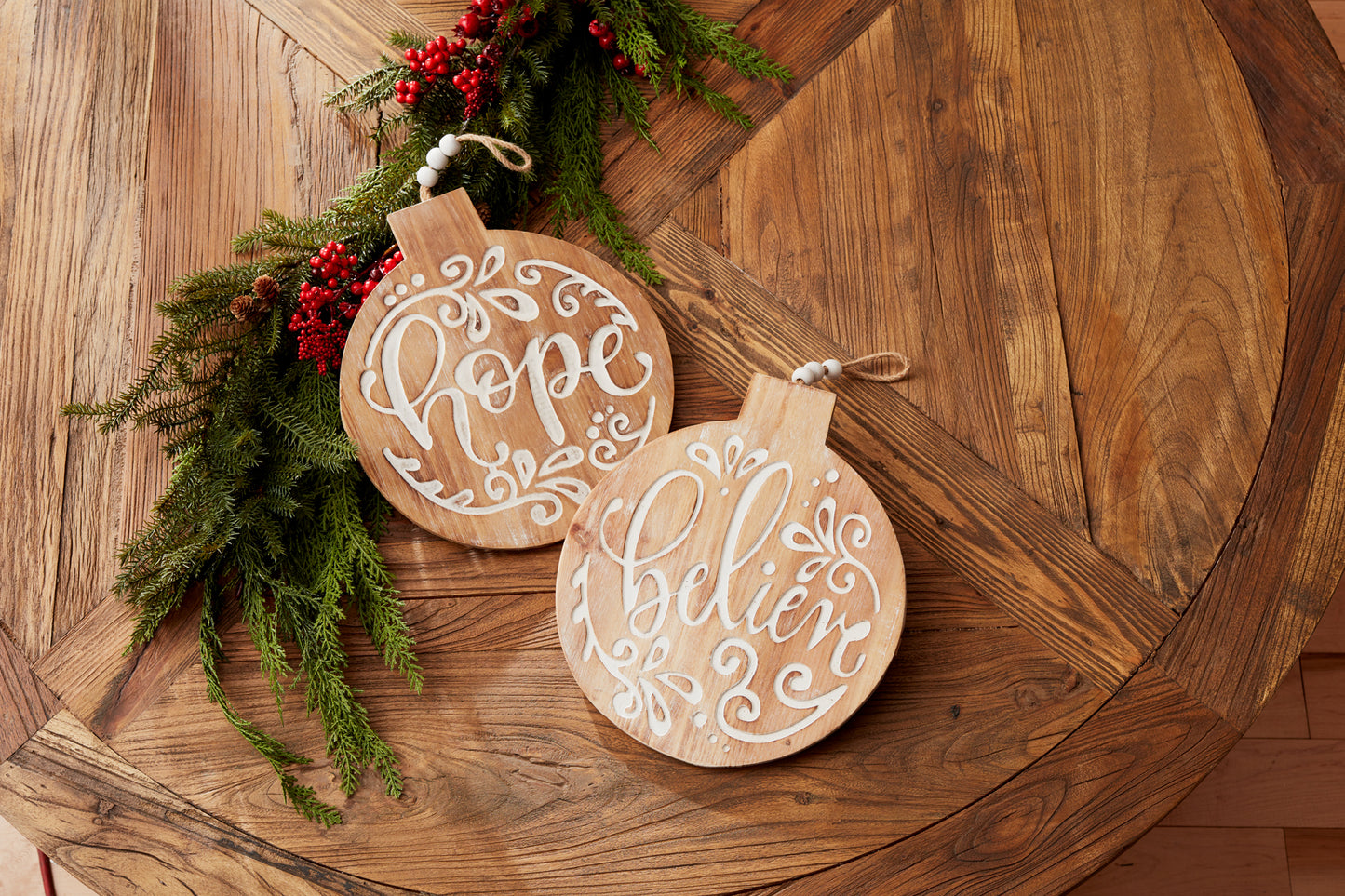 Wooden Ornament Set Of 6