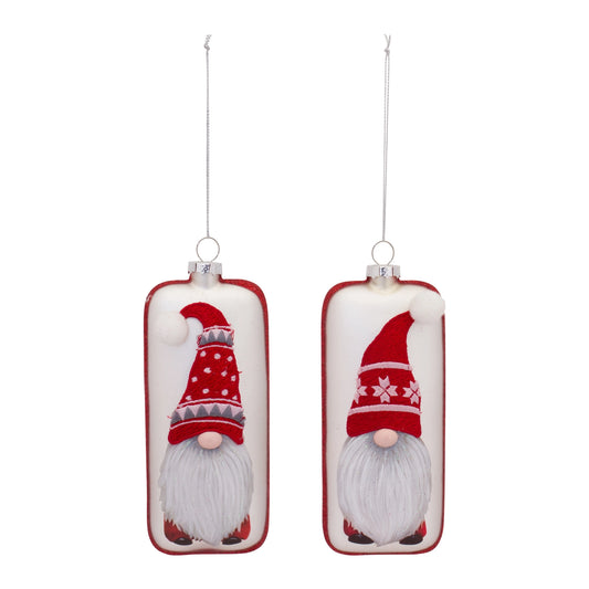 Red And White Gnome Ornament Set Of 12