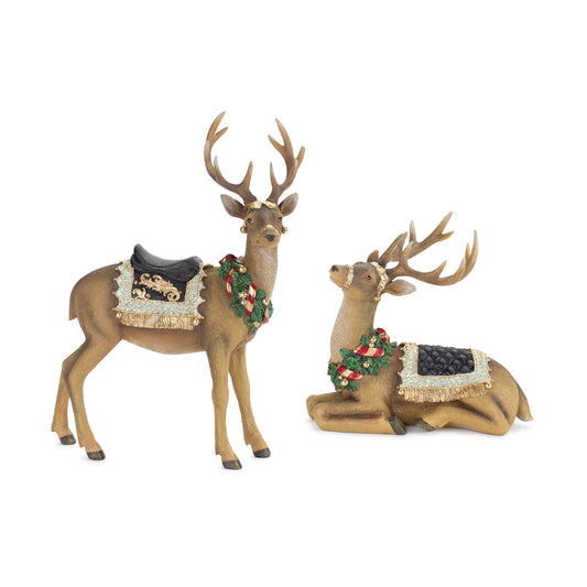 Deer With Wreath Figures Set 2