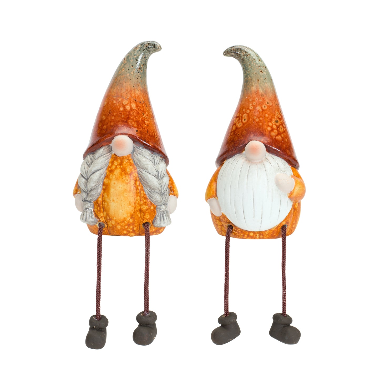 Terra Cotta Pumpkin Gnomes Set Of 2