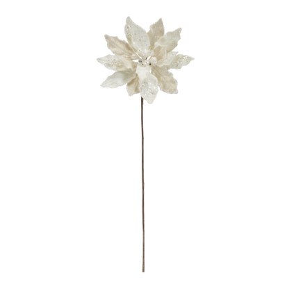 White Poinsettia Stem set of 6