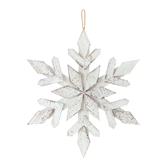 Wooden Snowflake Ornaments Set Of 6