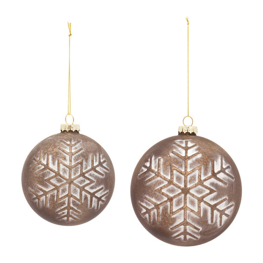 Ball Ornaments With Snowflake Set Of 4
