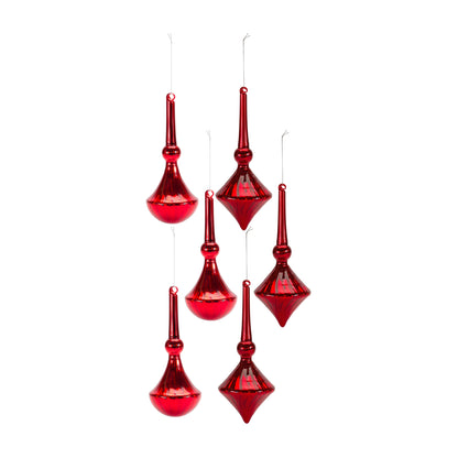 Red Drop Ornament Set Of 6