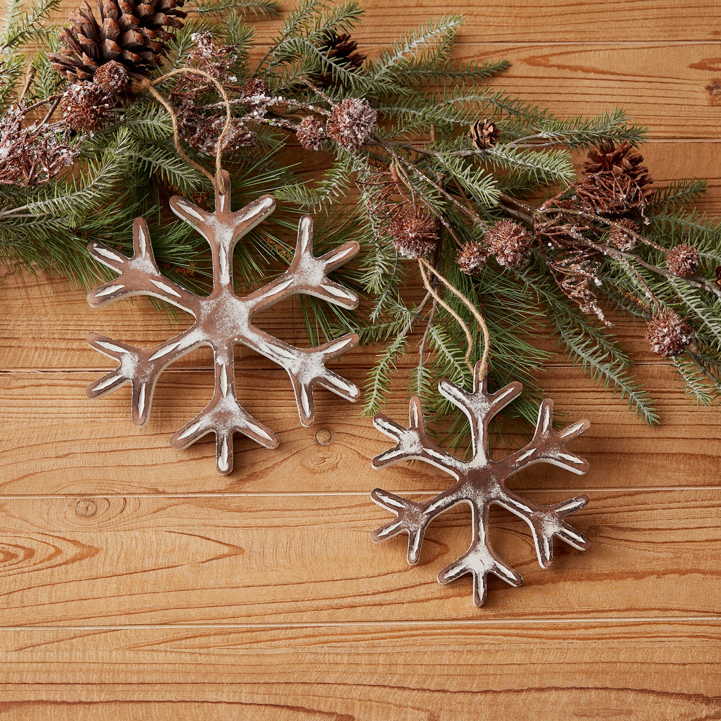 Rustic Snowflake Ornament Set Of 12