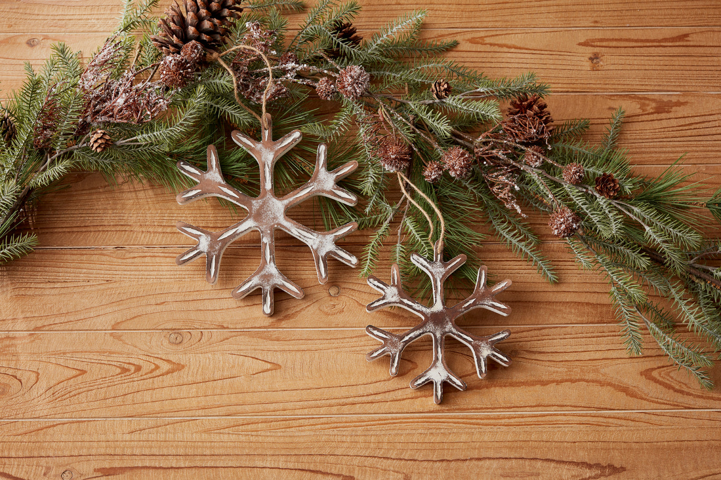 Rustic Snowflake Ornament Set Of 12