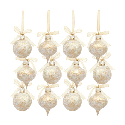 Gold And Silver Ornament Set Of 12