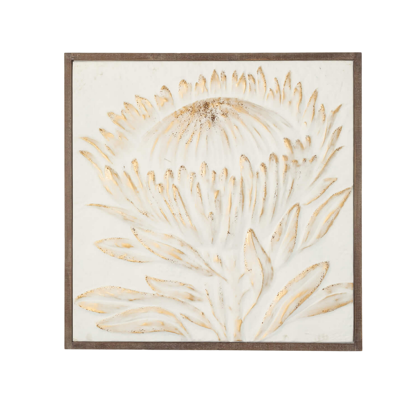 Gold-Brushed Raised Protea Art