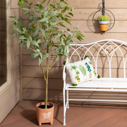 Crisp White Metal Bench